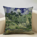 Axyaa Sunflower Oil Printed Cushion Cover - Van Gogh Inspired Decor Pillow Case