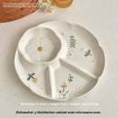 Axyaa Flower Ceramic Dinner Plate Kitchen Tableware Dish