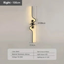 Axyaa Modern 60/80/100cm Black Aluminium Wall Lamp for Hallway, Corridor, and Bedside Decor.