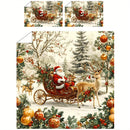 Axyaa Christmas Quilt Cover Set with Santa Claus, Sleigh, Reindeer & Snowman Patterns