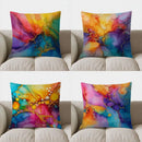 Colorful Abstract Ink-Marbled Cushion Cover for Sofa, Bedroom, Car by Axyaa