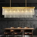 Axyaa Gold Metal Round Led Pendant Lights Luxury Glass Lighting Fixtures