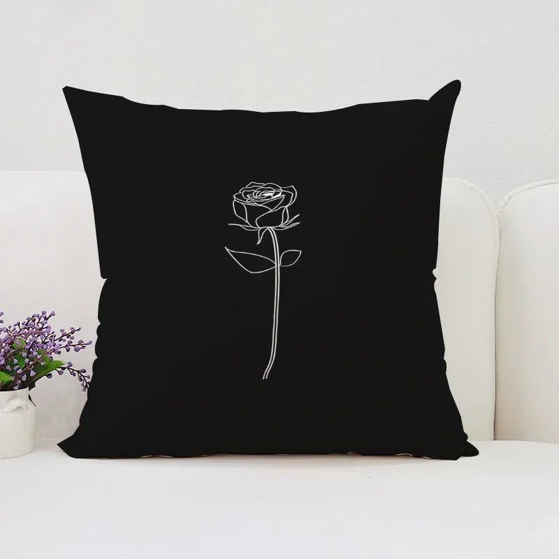 Axyaa Rose Print Pillow Cover - Romantic Home Decor & Gift
