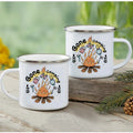 Enamel Mountain Mug with Handle by Axyaa. Best Camping Gift for Outdoor Lovers