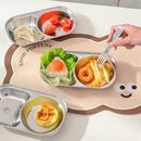 Axyaa Kids Stainless Steel Divided Food Plate - Mini Cute Fruit Dish