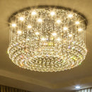 Axyaa Luxury K9 Crystal LED Chandelier - Modern Round Ceiling Light for Home Decor, Living Dining Room, Bedroom & Lobby