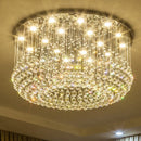 Axyaa Luxury LED Crystal Chandelier for Living Dining Bedroom Lobby - Round Modern Design