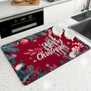 Axyaa Christmas Fir Diatoms Kitchen Counter Drain Mat