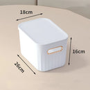 Axyaa Solid Color Storage Box with Cover - Household Organizer for Snacks, Cosmetics, Toys, Clothes