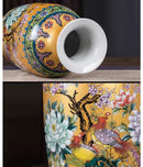 Axyaa Jingdezhen Chinese Enamel Vase Decorations for Home Living Room Antique Rack