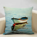 Axyaa Boat Pattern Linen Cushion Cover for Home Sofa Decor