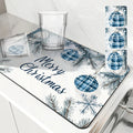 Axyaa Christmas Fir Kitchen Drying Mat - Absorbent Table Cup Placemat