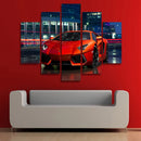 Axyaa Red Luxury Sports Car Canvas Wall Art Prints for Modern Home Decor