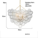 Axyaa Glass Bubble Ceiling Chandelier - Luxury LED Hanging Lamp for Living Dining Room