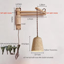 Axyaa Wood Stone LED Wall Lamp with Pull Switch, Stretching and Folding for Home Lighting