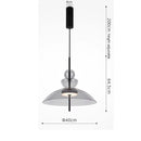 Axyaa Nordic Smoke Gray Glass LED Pendant Light, 12W, Minimalist Design