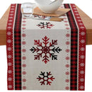 Axyaa Christmas Table Runner with Gnome Elk Tree Snowflake Print