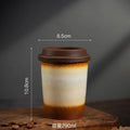 Axyaa Ceramic Gradient Coffee Cup with Silicone Cover, Portable & Creative Office Home Cup