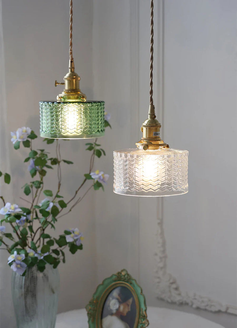 Axyaa Glass Shade Chandelier Ceiling Lamp for Bedroom Dining Room LED Hanging Light