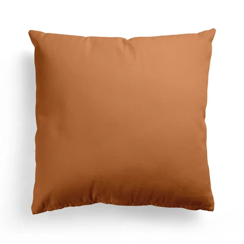Axyaa Nordic Orange Geometric Flower Print Throw Pillow Cover for Home and Office