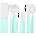 Axyaa 24-Piece Black Stainless Steel Cutlery Set Flatware Tableware Silverware Kit