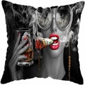 Axyaa Purple Diamond Lips Decor Pillow Cover for Home, Hotel, and Car Sofa Bed