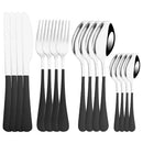 Axyaa 16-Piece Pink Gold Stainless Steel Cutlery Set - Dinnerware Flatware Tableware Kit