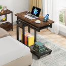 Axyaa Portable Laptop Table with Power Outlet & Adjustable Height on Wheels