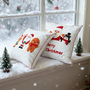Axyaa Christmas Festival Pillowcase Set - Santa Claus Reindeer Embroidery Pillow Covers