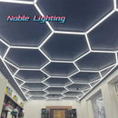 Axyaa Hexagon LED Garage Light for Hair Salon, Barbershop, Gym – 110V-240V Honeycomb Design
