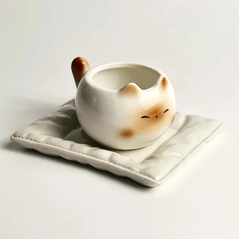 Axyaa Siamese Cat Ceramic Mug - Creative Coffee Cup for Home & Office