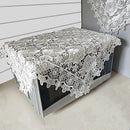 Elegant White Lace Tablecloth with Embroidered Roses by Axyaa for Various Occasions