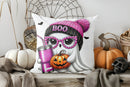 Axyaa Cute Ghost & Pumpkin Halloween Pillow Cover for Sofa, Bedroom, Car