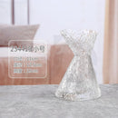 Axyaa Clear Art Glass Vase for Flowers - Decorative Transparent Hydroponic Ornament