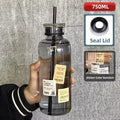Axyaa Glass Water Bottle with Time Marker for Kids School Lunch - Leakproof & Heat Resistant