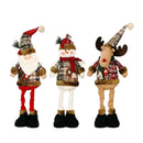 Axyaa Christmas Snowflake Santa Claus Elk Plaid Cloth Doll Ornament Navidad Noel