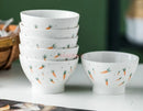 Axyaa Handdrawn Cute Ceramic Bowls Set - Rice, Noodle, Small, High-legged, Soup Bouls