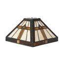 Axyaa Vintage Square Stained Glass Lampshade for Table, Pendant, Floor Lamps