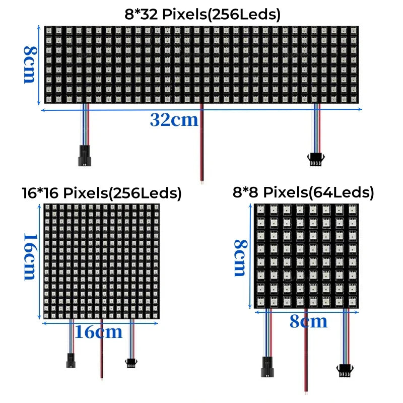 Axyaa WS2812B RGB LED Matrix Panel Light - Individually Addressable Digital Pixel Screen