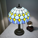 Blue Baroque Stained Glass Table Lamp for Bedroom and Living Room by Axyaa