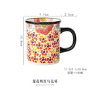 Axyaa Hand-Painted Ceramic Coffee Mug for Home and Office, Flowers Design