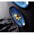 Axyaa Large Ceramic Fish Tray: Oval Sushi & Western Dish for Hotels & Restaurants