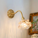 Axyaa Copper Arm Frosted Glass LED Wall Lamp for Stair Loft Bedroom Living Room