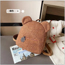 Axyaa Kids Plush Teddy Bear Backpack Children's Small Bear Ear Fashion Bag