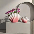 Axyaa Shell Ceramic Vase Deco, Elegant Vintage Flower Arrangement