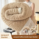 Axyaa Jacquard Taffeta Double Layer Blanket & Pillow Cases Autumn Winter Plush Throw Blanket