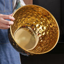 Axyaa Stainless Steel Hammered Salad Bowl for Kitchen Tableware Mixing Basket