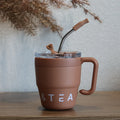 Axyaa Stainless Steel Double Layer Mug with Straw Lid - 480ml