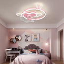 Axyaa Modern Pink LED Ceiling Fan for Kids' Room.