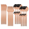 Axyaa 32-Piece Stainless Steel Cutlery Set for Dining Table, Silverware Gift